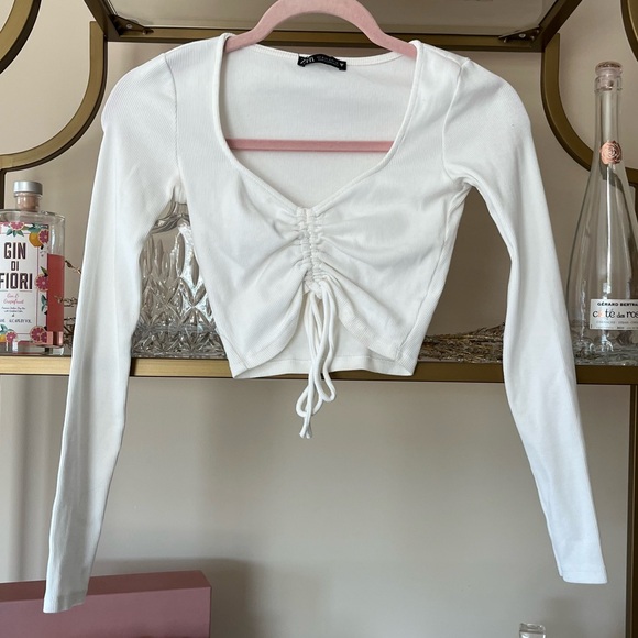Zara Tops - Zara Long-Sleeve Crop Top Size S